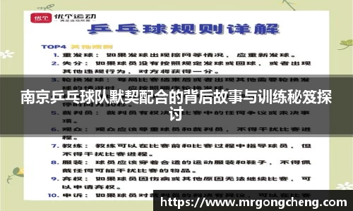南京乒乓球队默契配合的背后故事与训练秘笈探讨